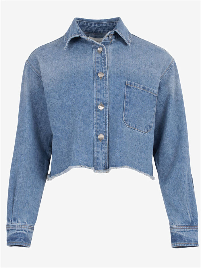 Kiki Spijkerjas Cropped Blauw