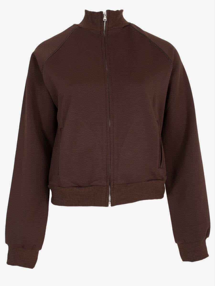 Elin Zip Sweater Bruin