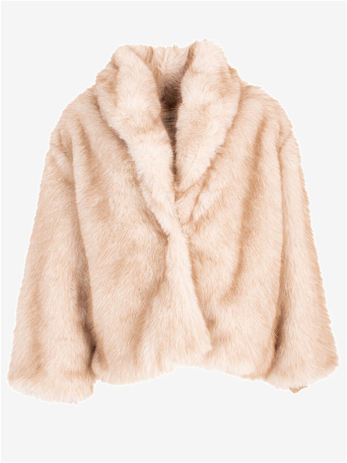 Romy Faux Fur Jas Beige