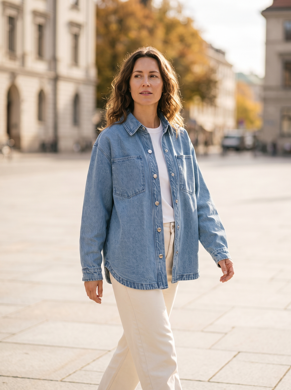 Jill Spijkerjas Blauw gedragen door model