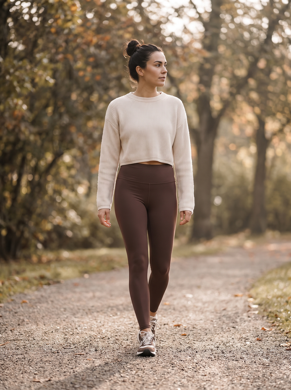 Nova Legging Bruin gedragen door model